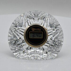 Vintage Waterford Lismore Crystal Star Digital Clock/Paperweight 1970s-1990s